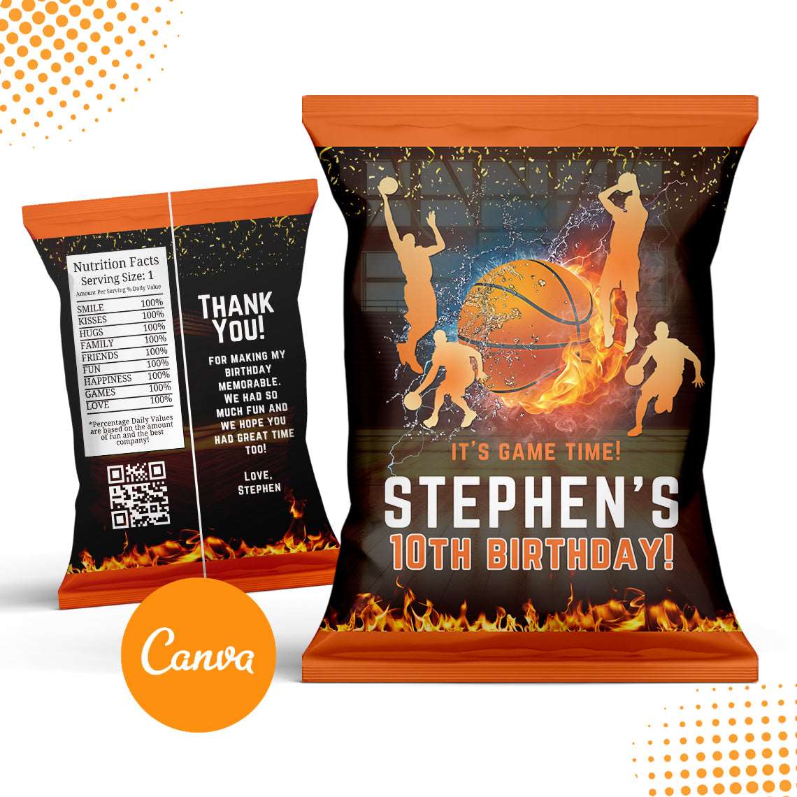 Basketball Chip Bag