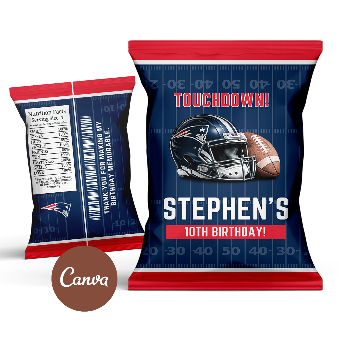 New England Patriots Chip Bag