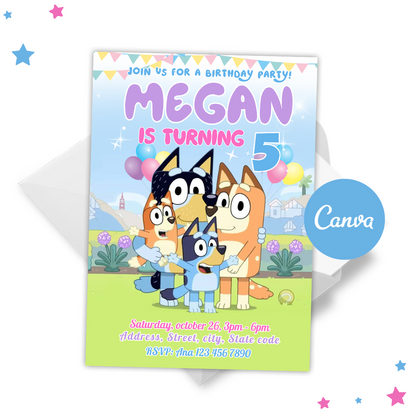 Bluey Invitation