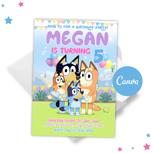 Bluey Invitation
