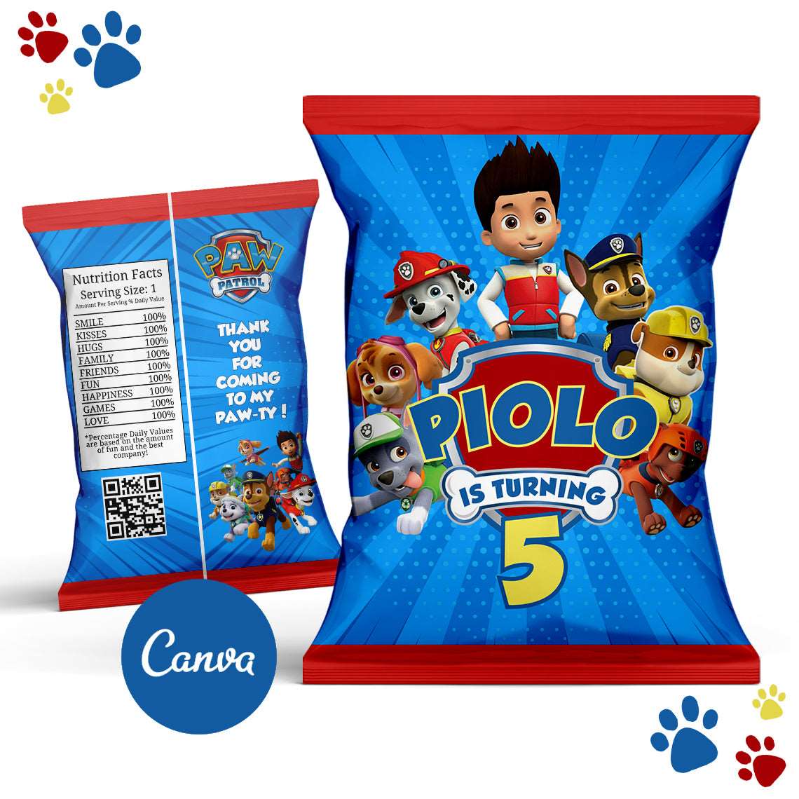 Boy Paw Patrol Chip Bag