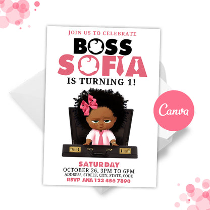 Girl Boss Baby Invitation