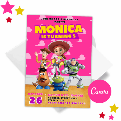 Girl Toy Story Invitation