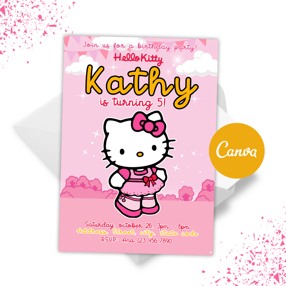 Hello Kitty Invitation – Digital Prints for Birthday
