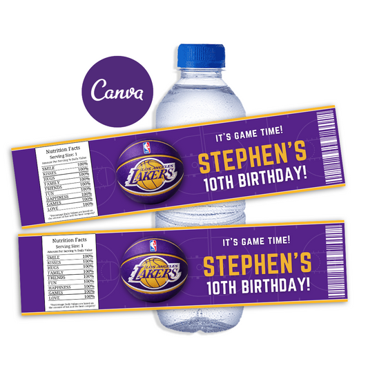 Lakers Water Bottle Label