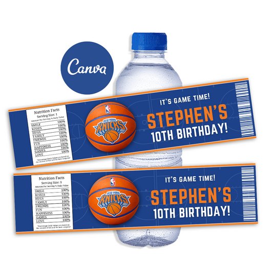 New York Knicks Water Bottle Label