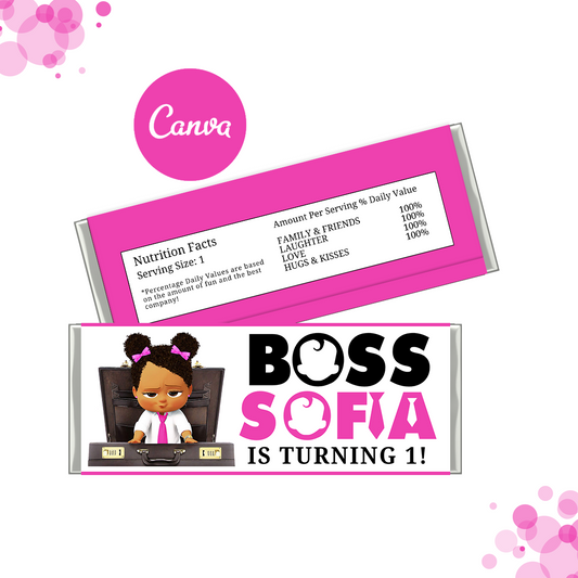 Pink Boss Baby Hershey Bar