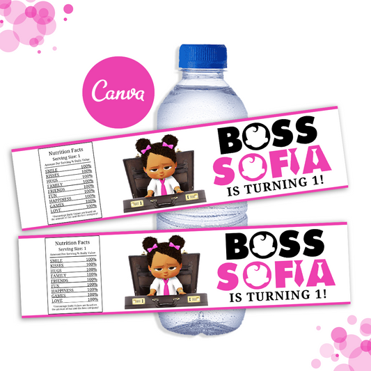 Pink Boss Baby Water Bottle