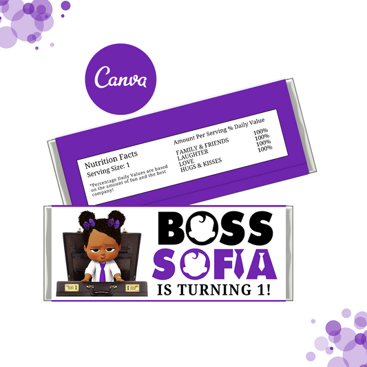 Purple Boss Baby Hershey Bar