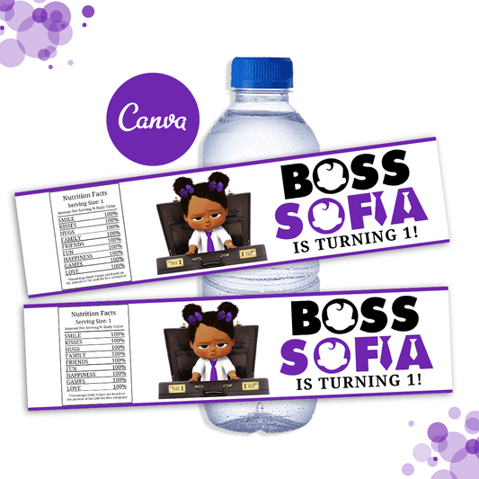 Purple Boss Baby Water Bottle