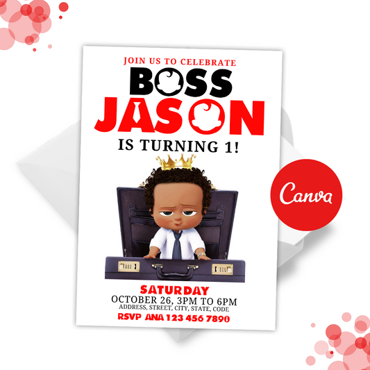 Red Boss Baby Invitation