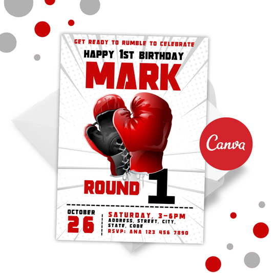 Red Boxing Invitation