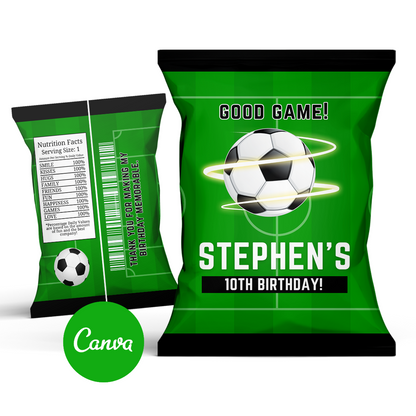 Green Soccer Chip Bag