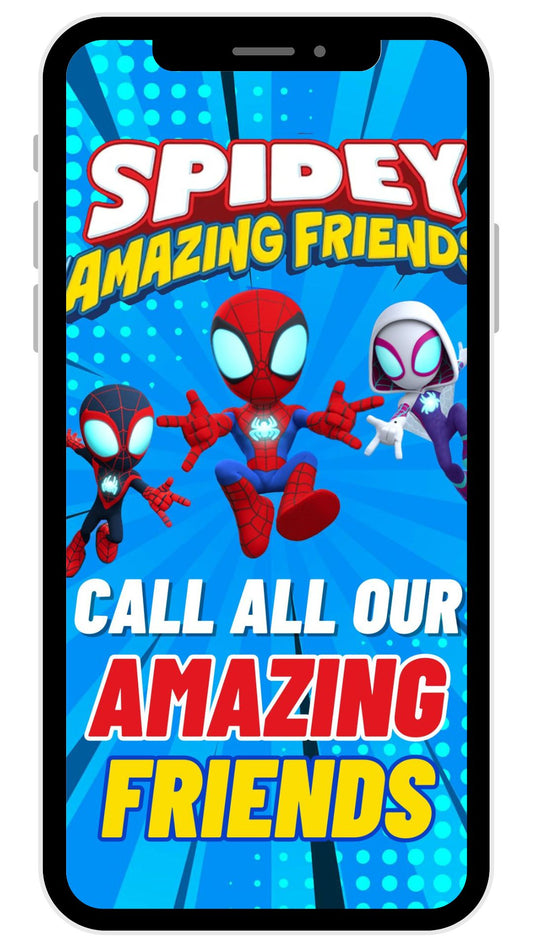 Spidey and His Amazing Friends - Birthday Video Invitation Mockup