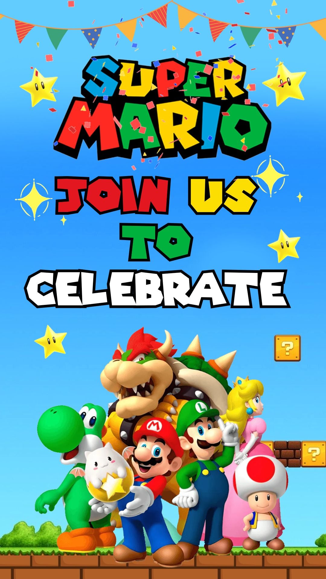 The Super Mario Bros - Birthday Video Invitation