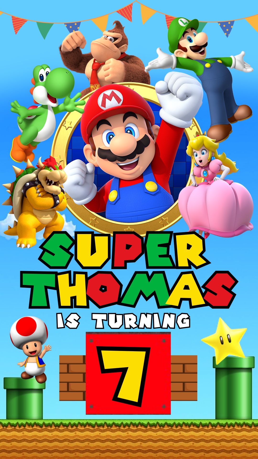 The Super Mario Bros - Birthday Video Invitation 1