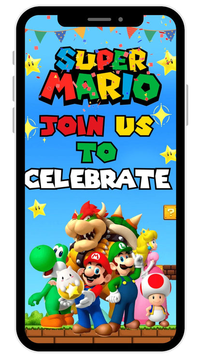 The Super Mario Bros - Birthday Video Invitation Mockup