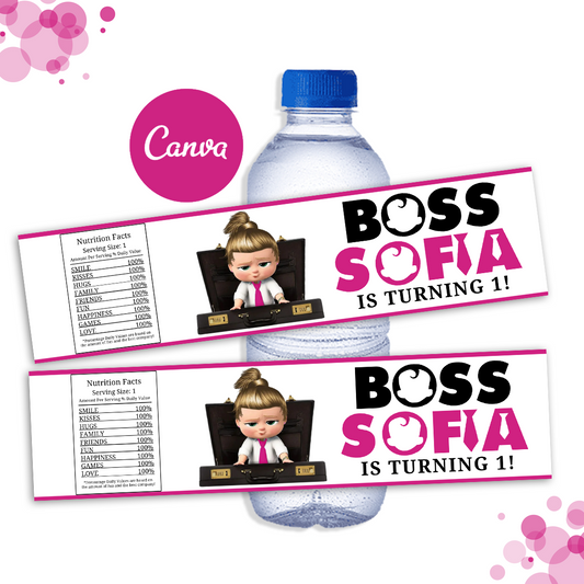 White Girl Boss Baby Water Bottle